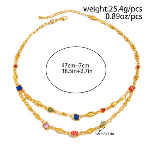 外贸合金+亚克力钻的饰品项链订单。如图。