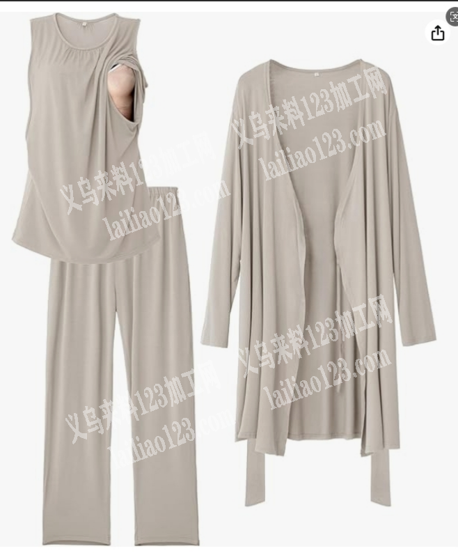 外贸哺乳睡衣服装订单外发加工，如图，66