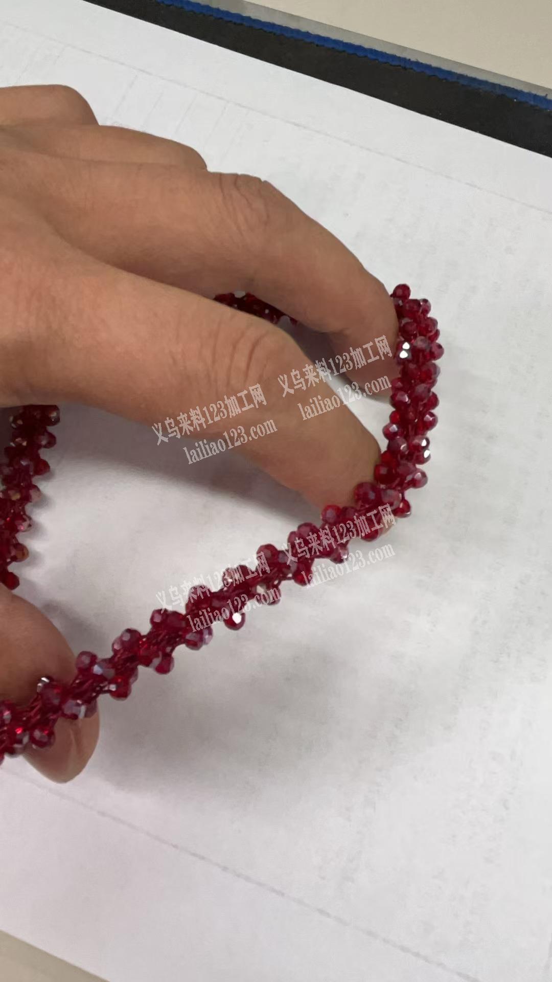 串珠子钩针编织这个发圈，外发加工，寻找会