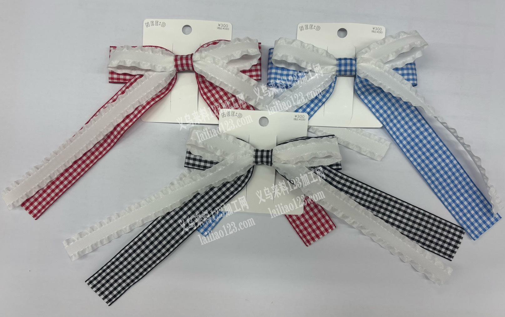 承接各类布艺类蝴蝶结发饰加工。成熟加工厂