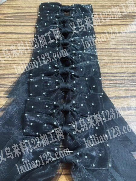 承接各类布艺类蝴蝶结发饰加工。成熟加工厂