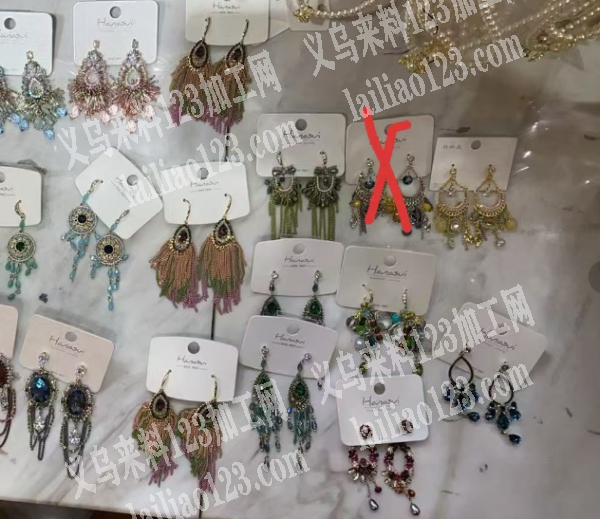 手工耳环成品订单，如图，寻找专业做手工耳