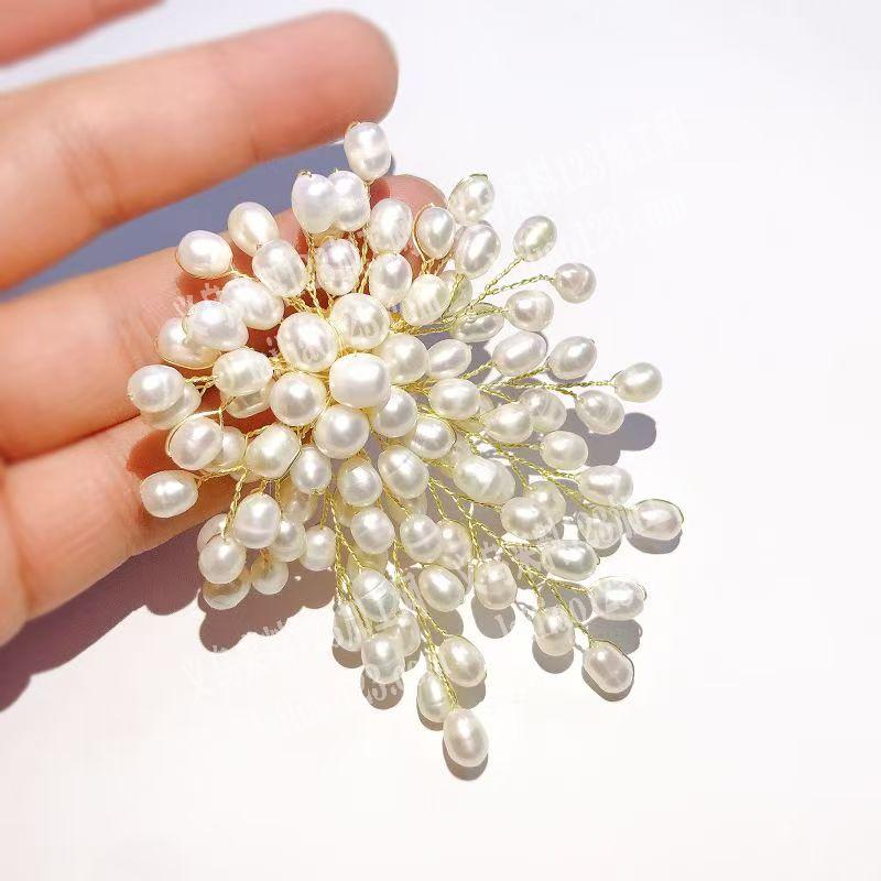 穿珠子扭铁丝的手工活外发，如图，新娘饰品