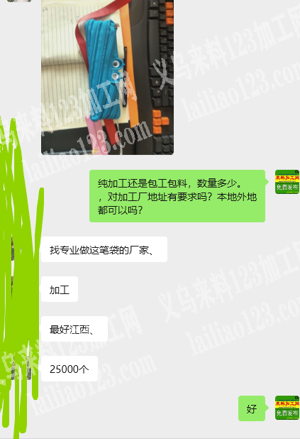 老板委托寻找：25000个袋订单外发，【