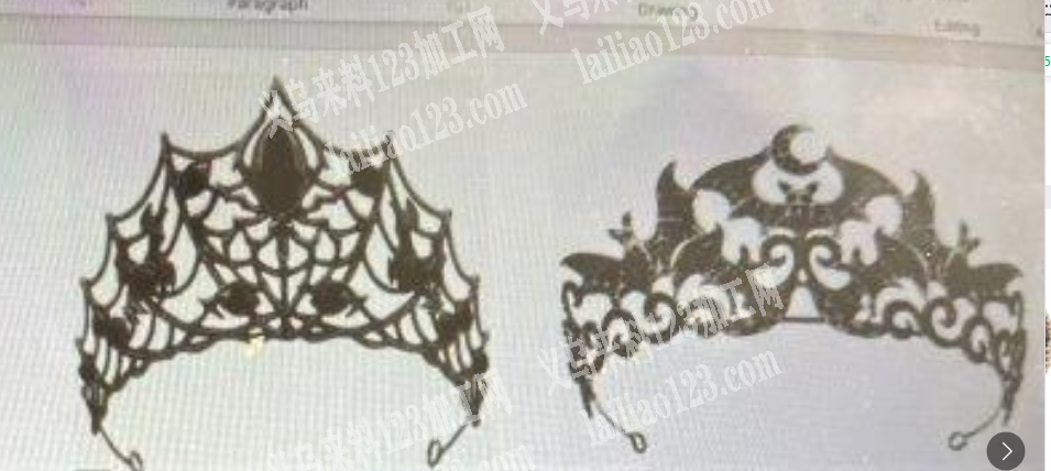 蝙蝠头万圣节皇冠订单，如图，寻找专业做万
