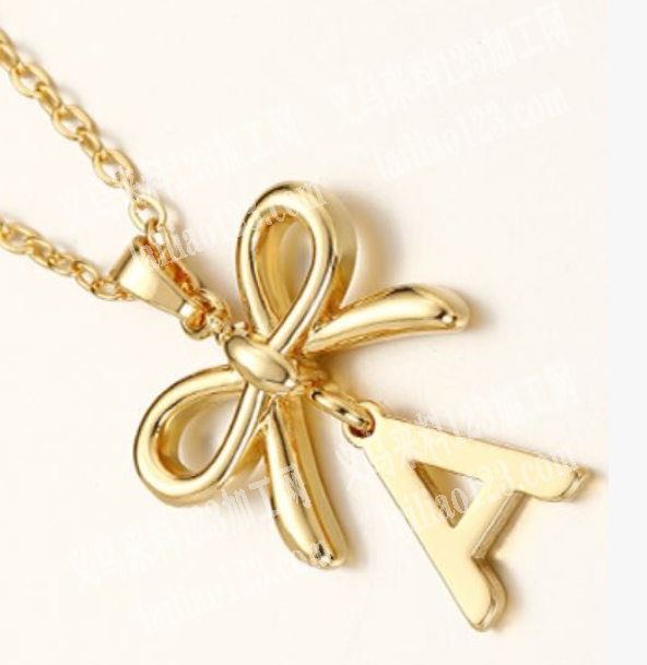 字母蝴蝶结项链成品订单，如图，寻找成品工