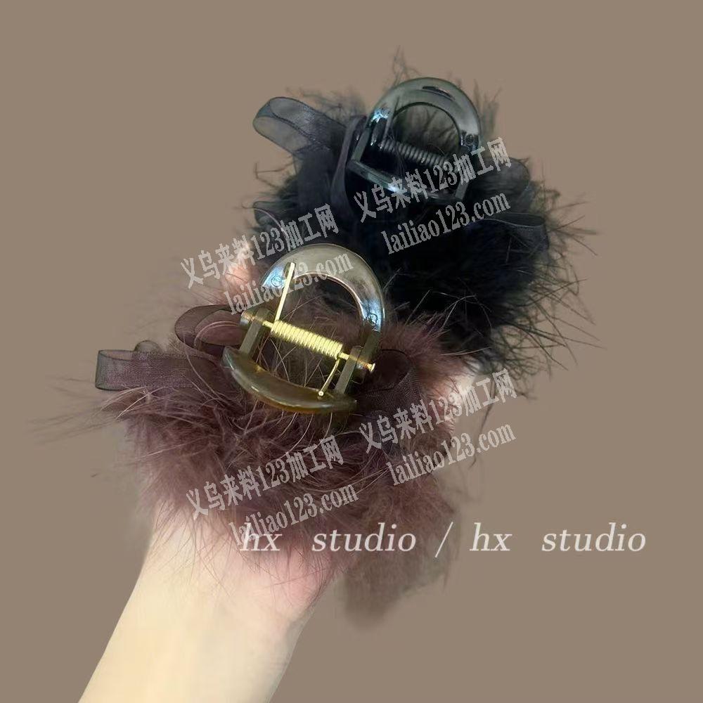 《可发外地做的》羽毛抓夹，粘胶的手工活。