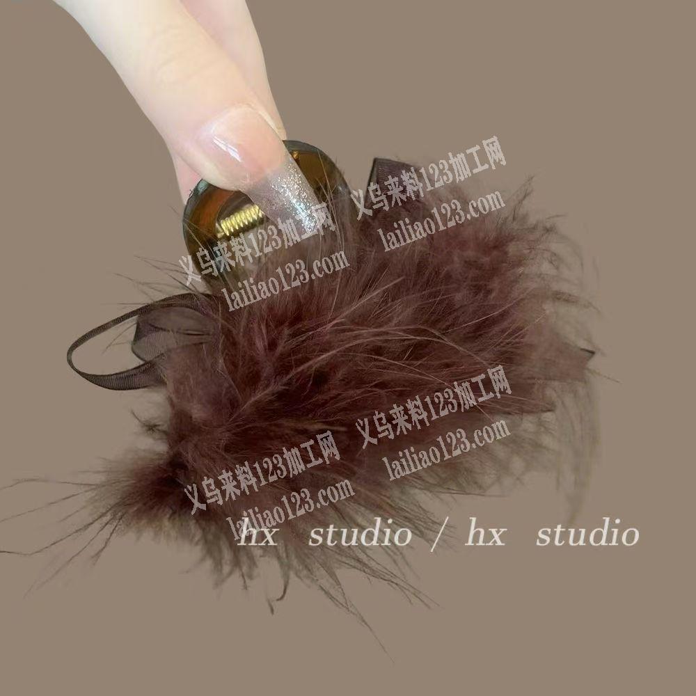 《可发外地做的》羽毛抓夹，粘胶的手工活。