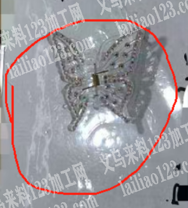 有订单，寻找蝴蝶饰品如图。采购发夹毛坯，