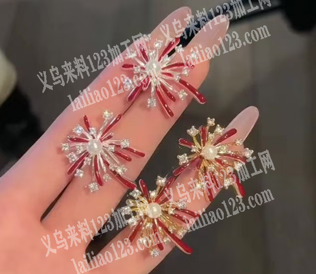 雪花烟花耳钉，如图，爆款订单，寻找工厂。