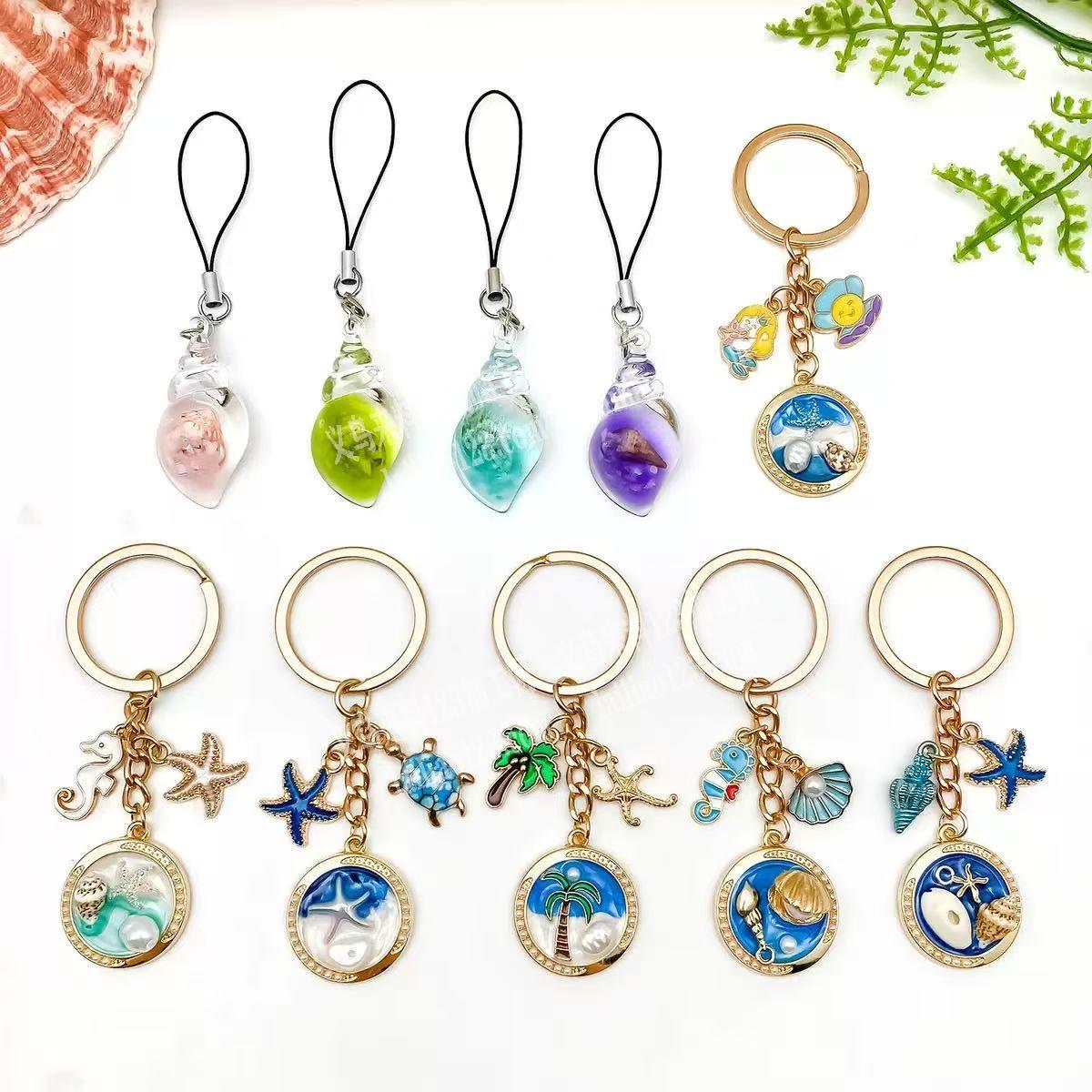 海螺贝壳系列的钥匙扣挂件成品订单。，附图