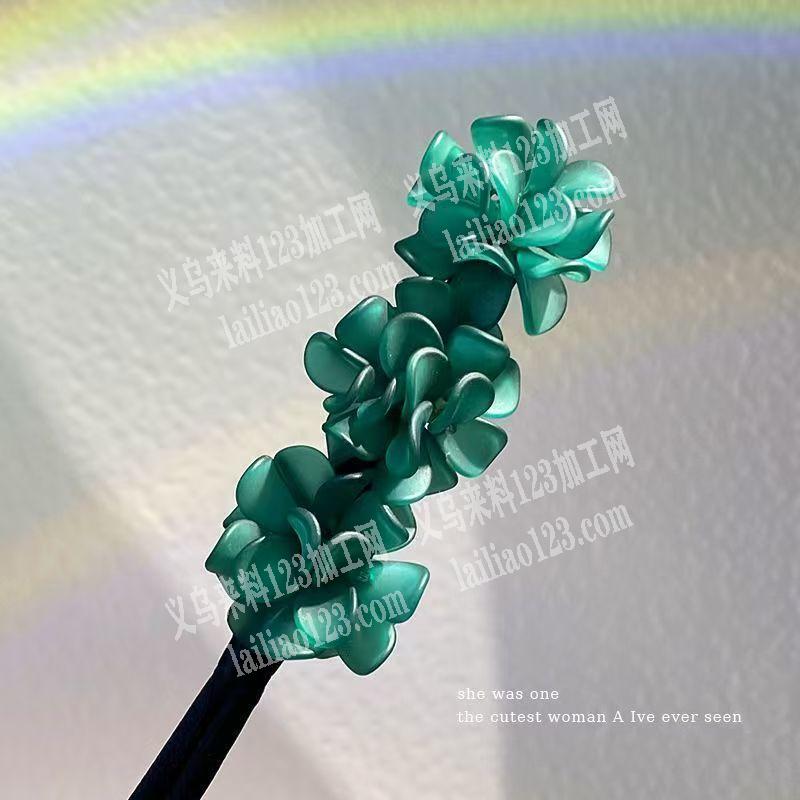 手工花朵盘发棒成品订单，如图，寻找成品工