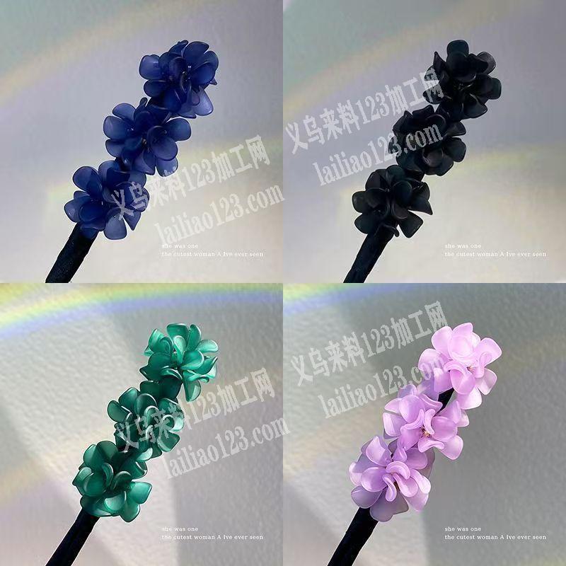 手工花朵盘发棒成品订单，如图，寻找成品工