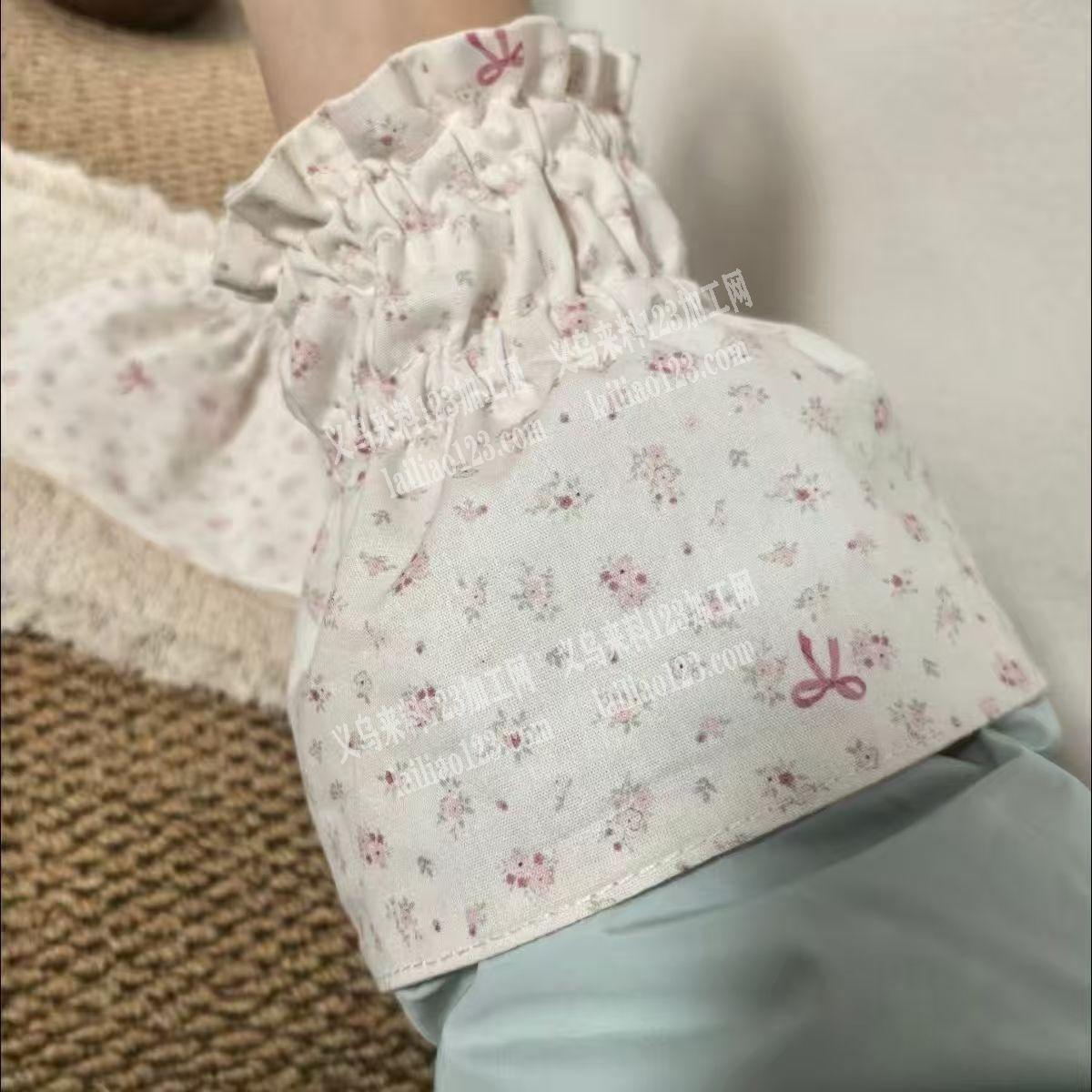 简易袖套上面套皮筋，穿皮筋手工活外发加工