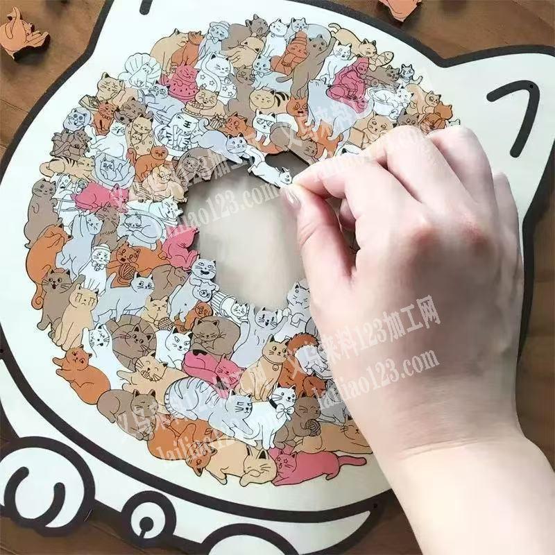 猫咪可爱木制异形玩具礼物解压玩具订单，如