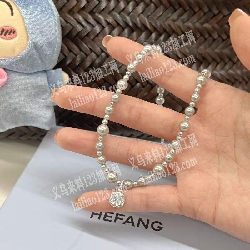 中高档的珍珠处项链成品订单，如图，寻找成