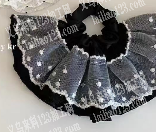 找布艺蕾丝花边发圈的成品源头厂家，长期合