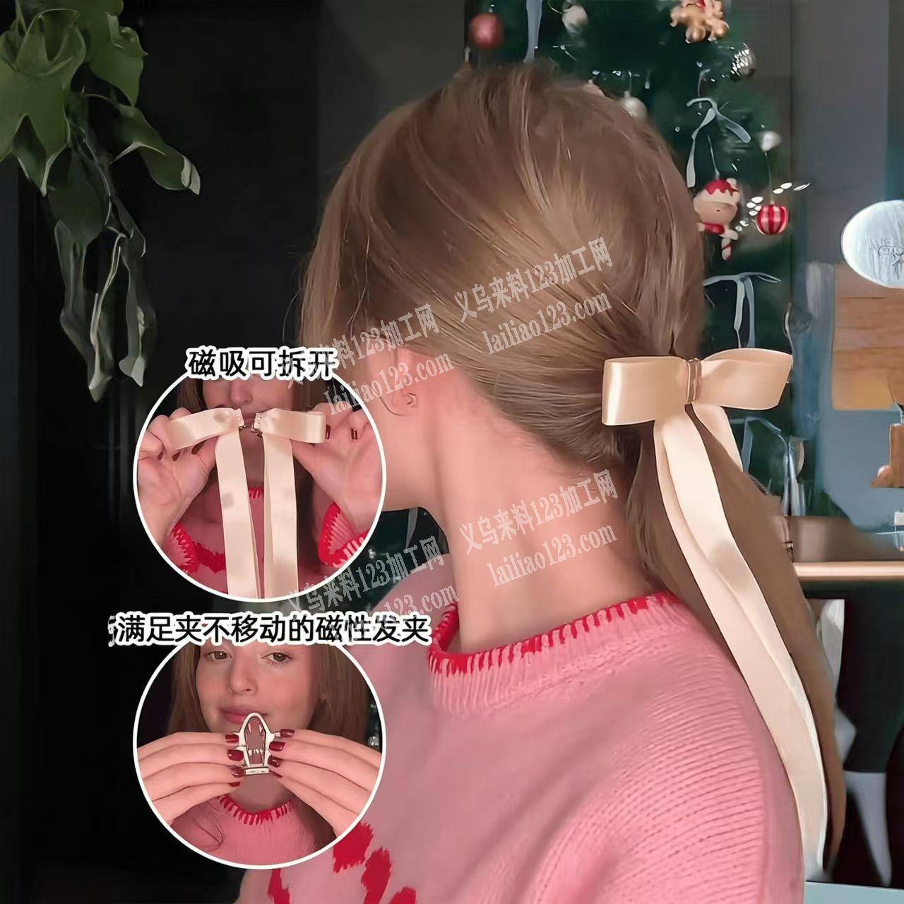 【大量蝴蝶结磁吸发夹订单】如图，布艺蝴蝶