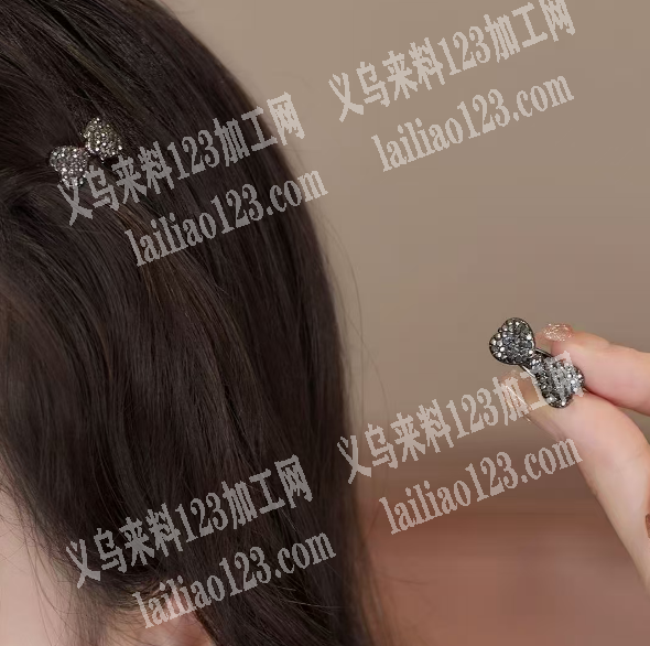 采购如图合金蝴蝶结发夹，寻找厂家，。请联