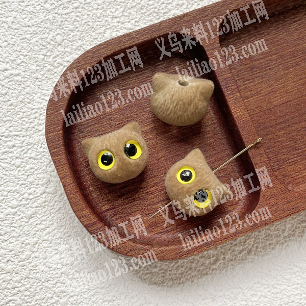 电商订单，如图，采购树脂植绒猫头配件老板