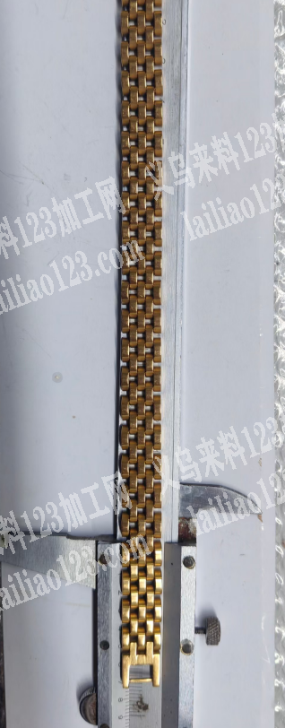 找金色不锈钢表链，如图，10毫米宽，19