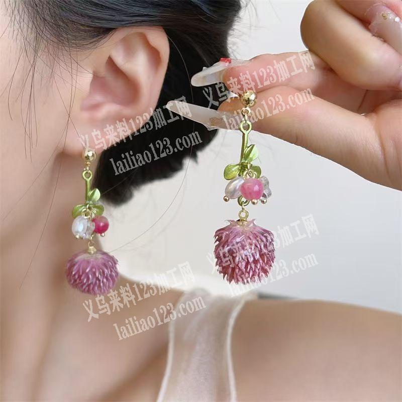 干花耳环上面滴胶，外发加工，寻找专业做滴