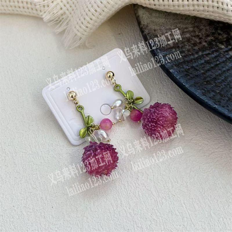 干花耳环上面滴胶，外发加工，寻找专业做滴