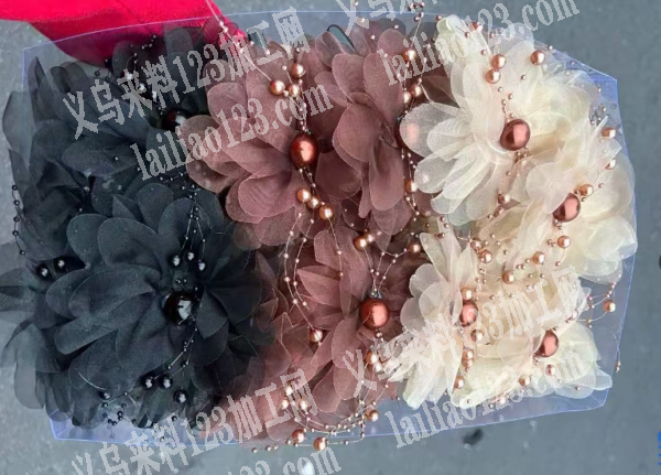 【布艺花朵头饰订单】如图布艺花饰品成品订