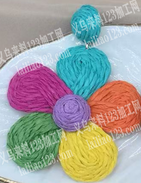 耳环手工活外发。【发外地】拉菲草编织的手