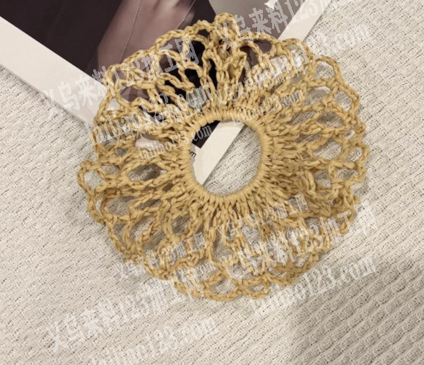 拉菲草钩针编织的手工活外发加工，。找钩针