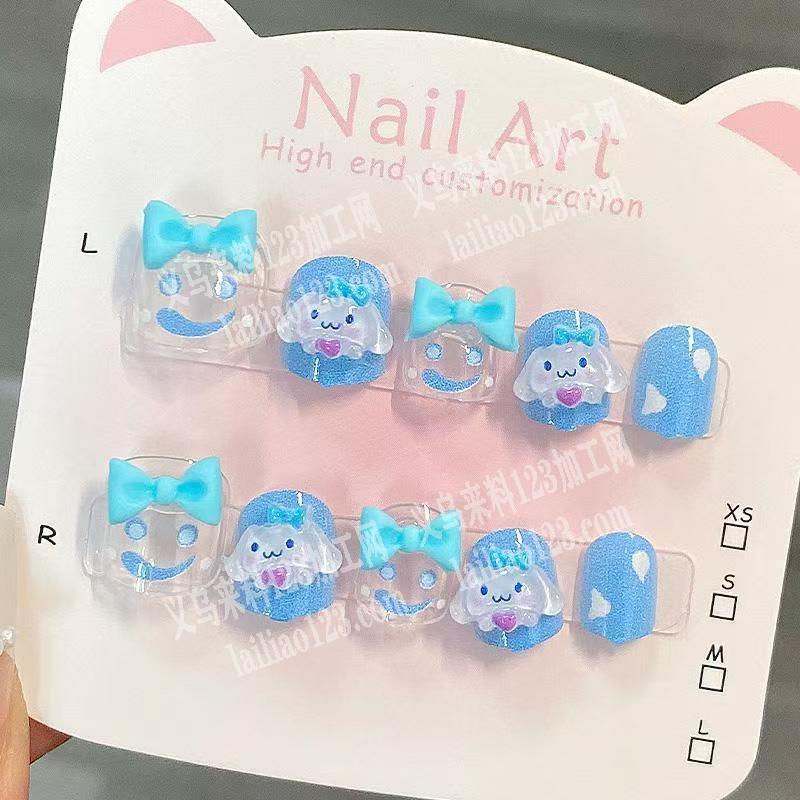 【发外地做】穿戴甲粘胶粘配件的手工活外发，如图，这个