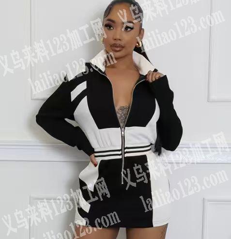 寻找服装加工厂，跨境单。拉链短裙套装服装