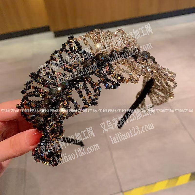公司有穿珠子编织的发箍外发加工，如图，寻