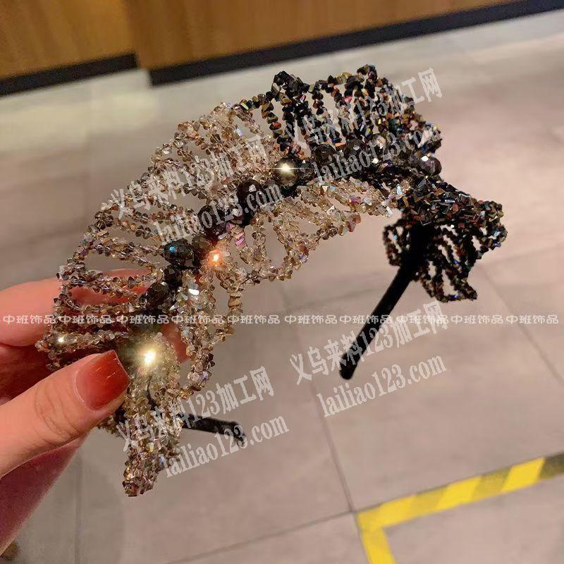 公司有穿珠子编织的发箍外发加工，如图，寻