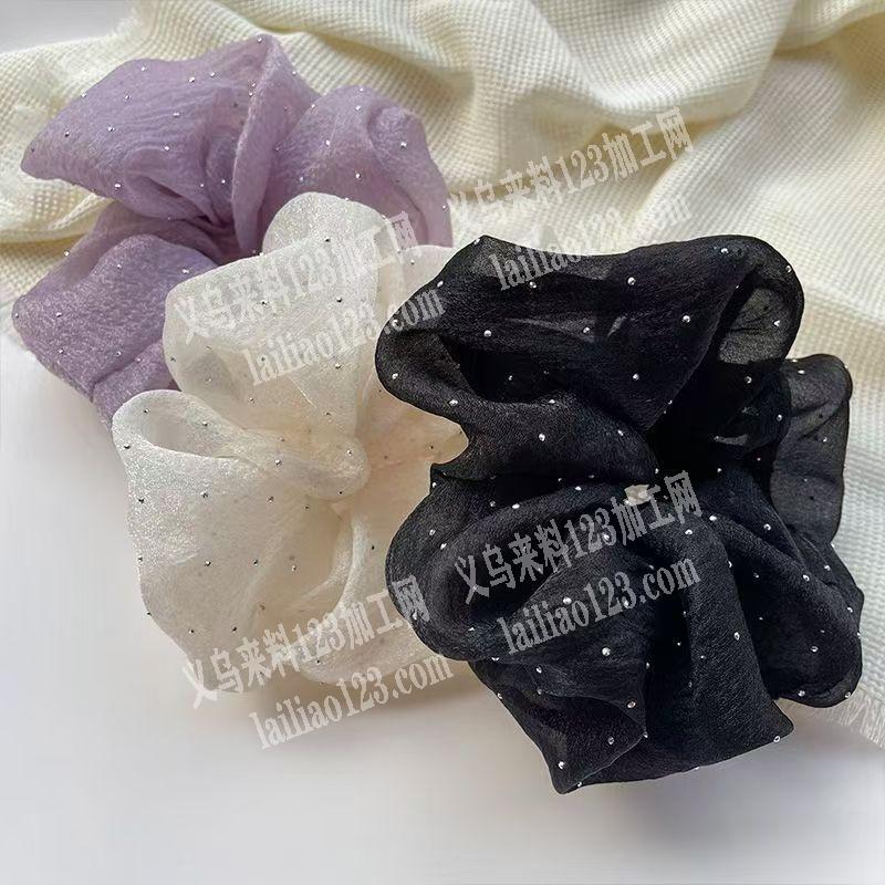 烫钻布艺，欧根纱网纱发圈，成品订单，寻找