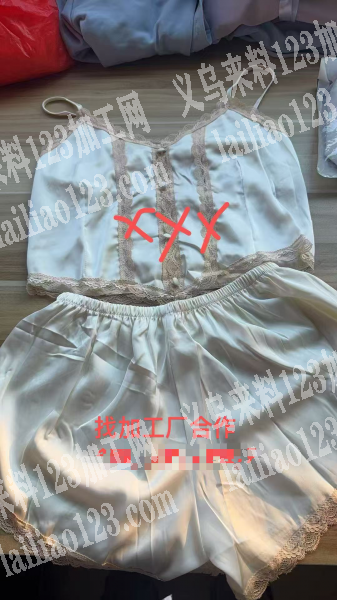 如图，吊带睡衣短裤套外发加工，寻找专业做