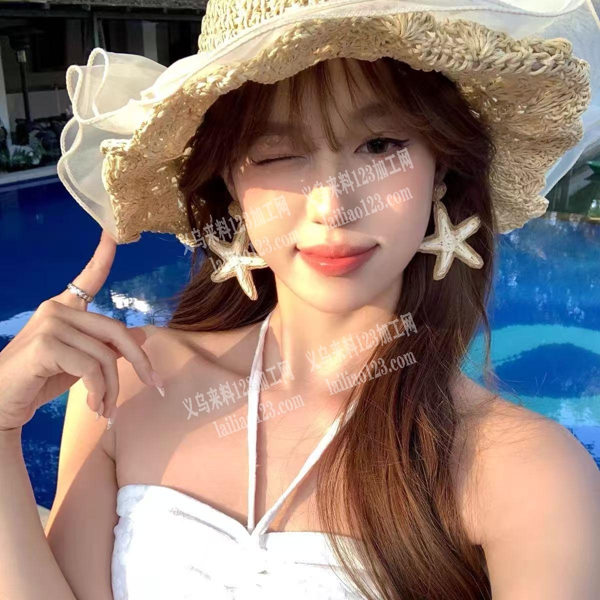 《发外地做》手工活外发，粘这个拉菲草的耳