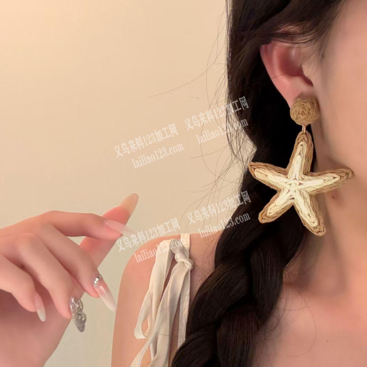 《发外地做》手工活外发，粘这个拉菲草的耳