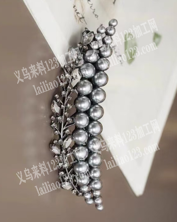 合金压铸的发夹订单，压铸的。复古气质珍珠