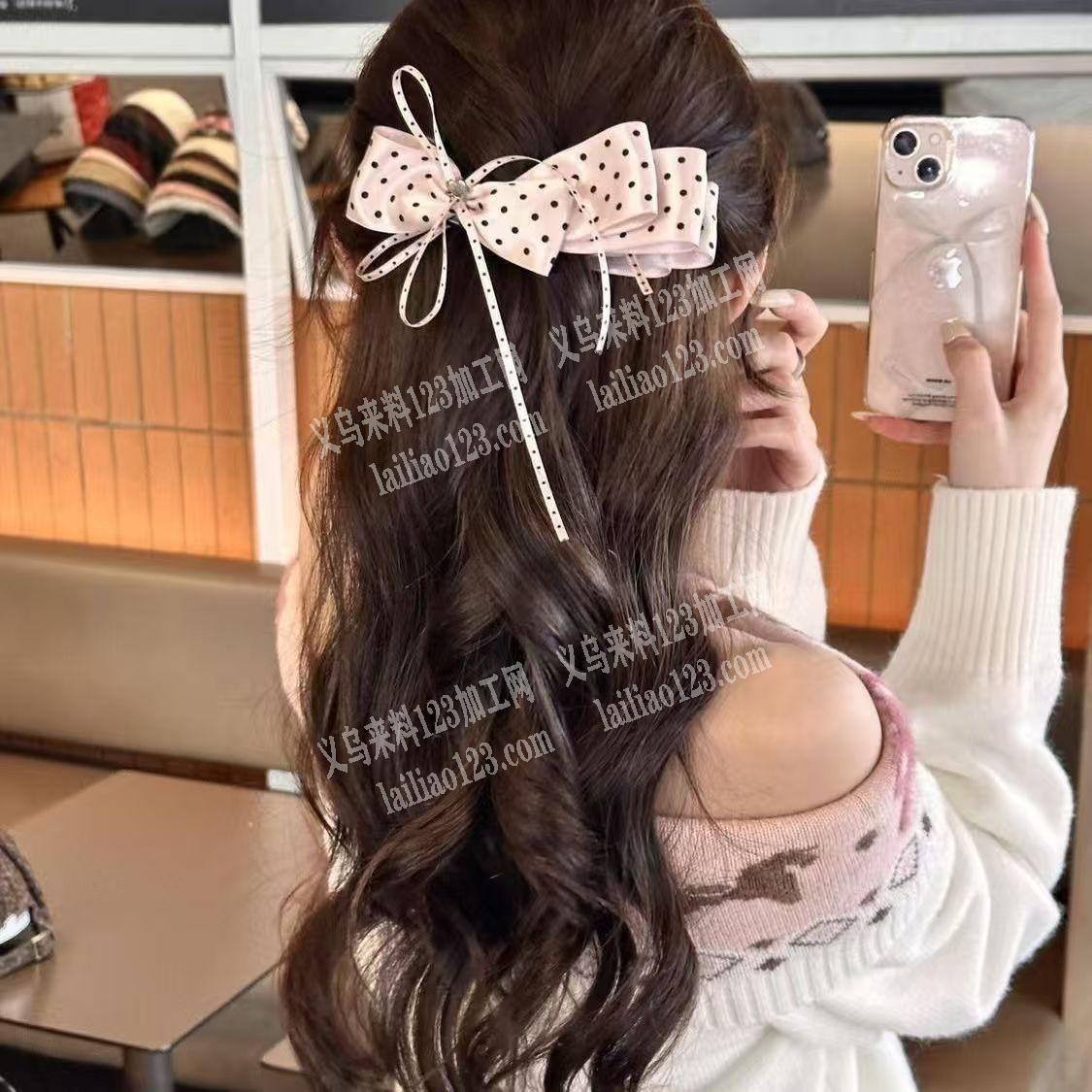 如图，手工布艺蝴蝶结发饰头饰成品订单，寻