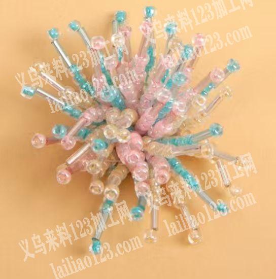 【可发外地】穿珠子+手缝做花簇，如图【月
