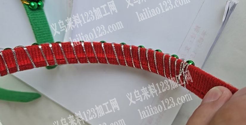 圣诞饰品手工活【穿珠子绑绳子】手工活外发