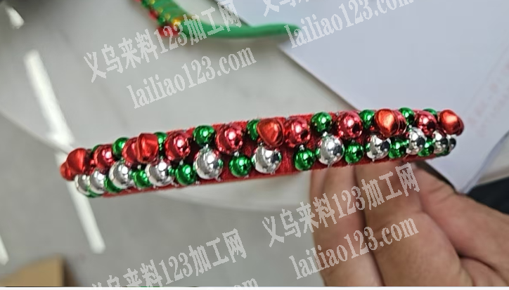 圣诞饰品手工活【穿珠子绑绳子】手工活外发
