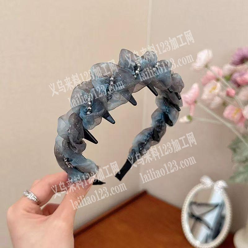 布条缠绕发箍的手工活外发，如图，寻找有经