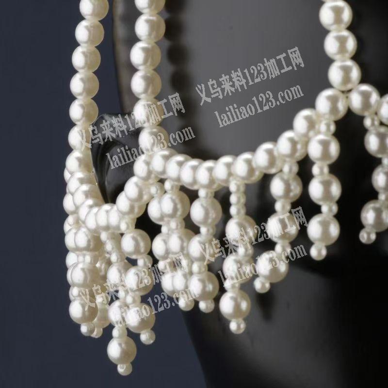 串珠编织帽子，外发加工，如图，