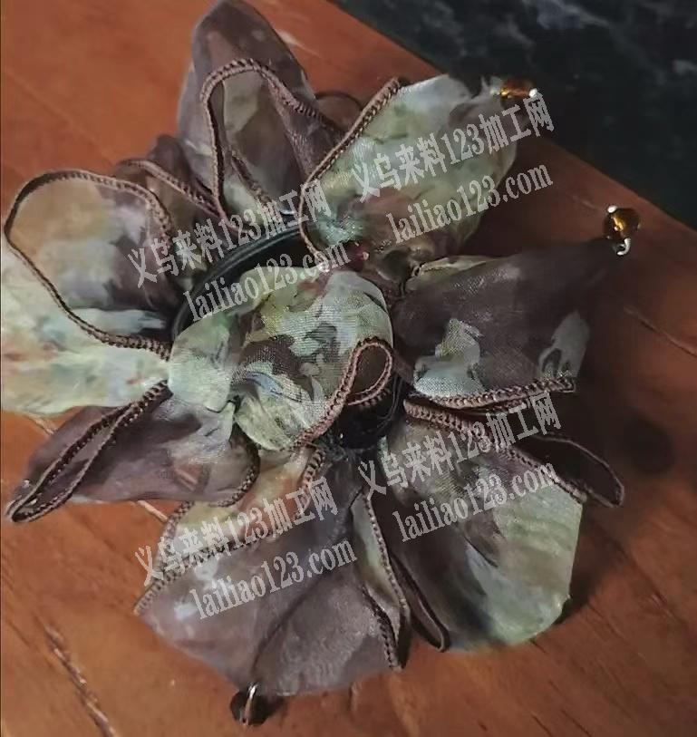 拷边的布艺发圈订单，外发加工，如图，找做