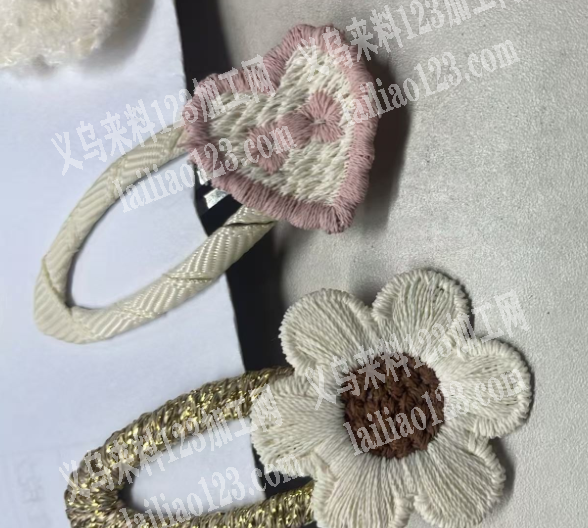 这发夹，有订单，长期合作如图手工+刺绣的