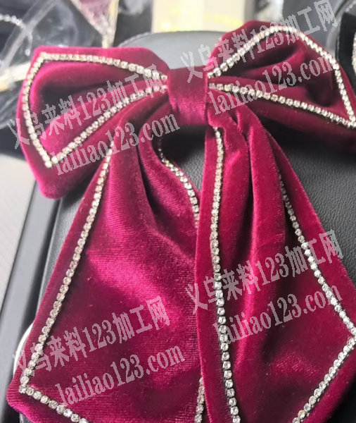 蝴蝶结外发加工，如图，这样的，布艺爪链蝴
