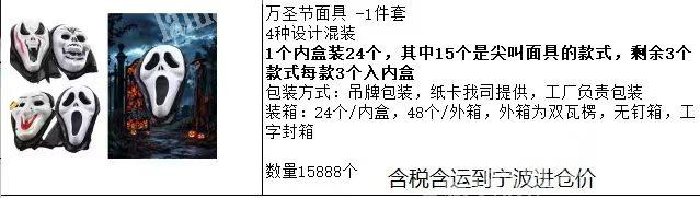 老板委托寻找：外贸面具订单，15888只