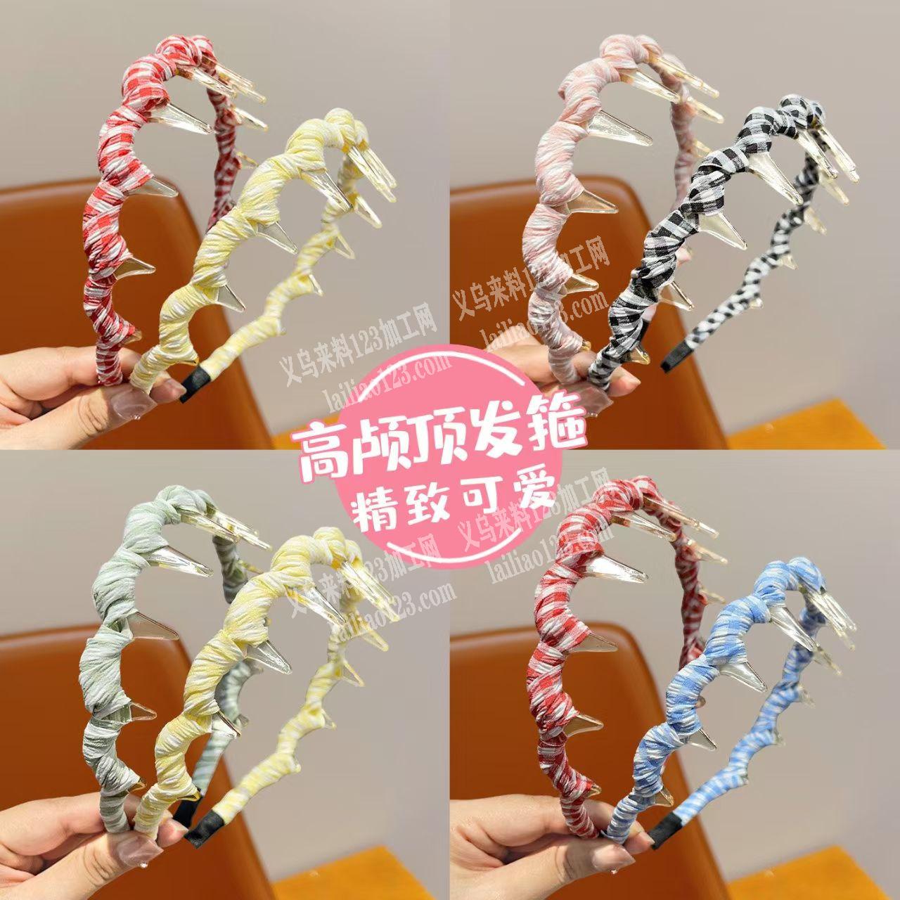 大量绕布发箍成品处理，如图，处理